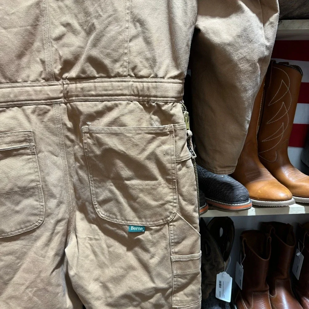 Berne Insulated Coveralls Medium Short Heavyweight Workwear Brown